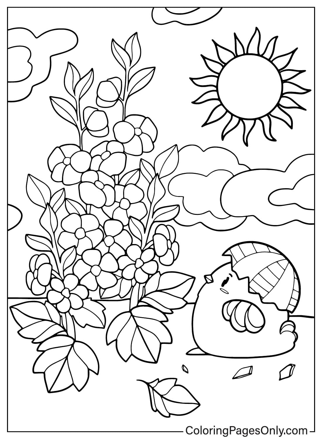 Desenho para colorir de primavera JPG