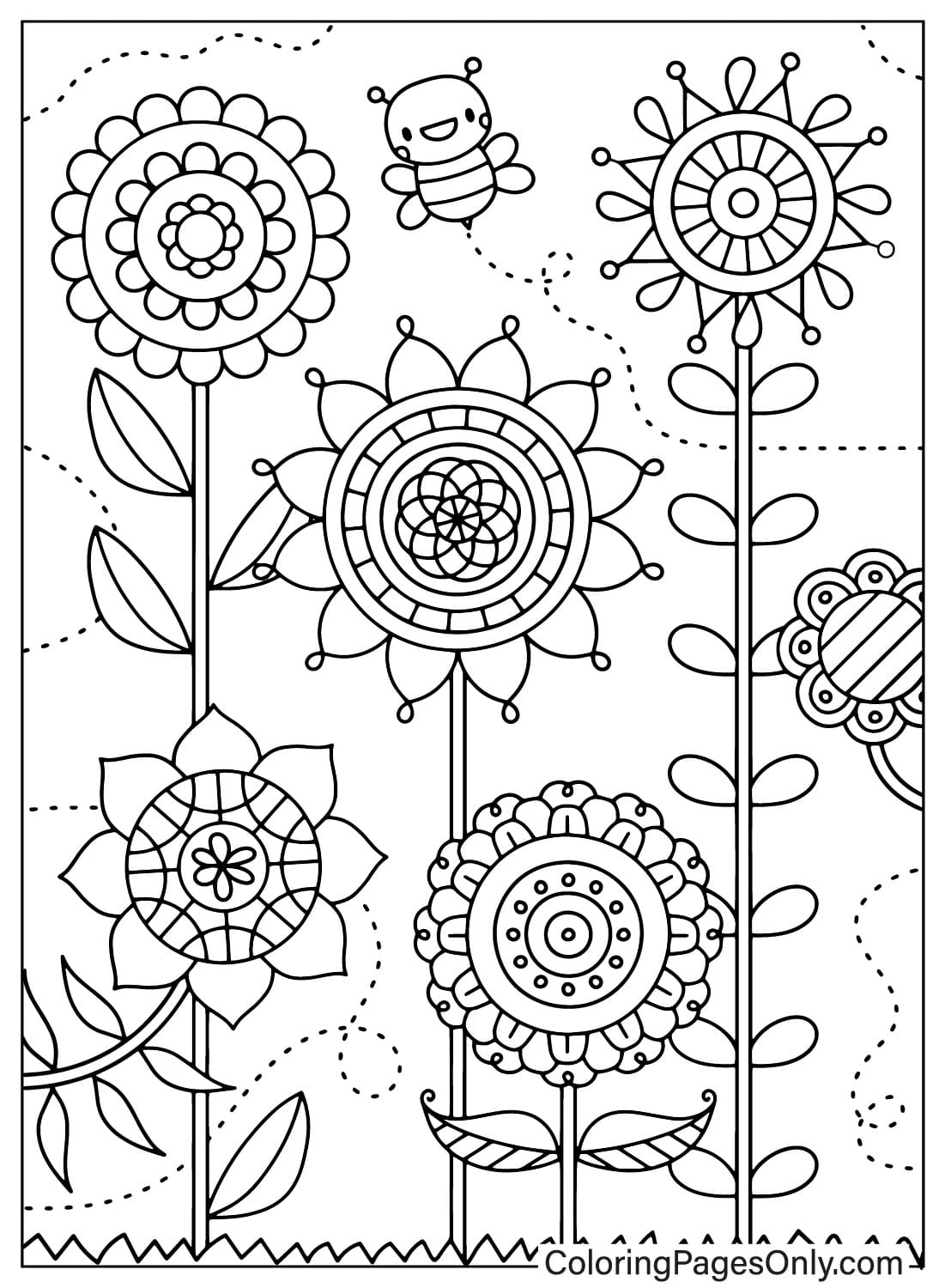 Spring Coloring Page to Print from Spring