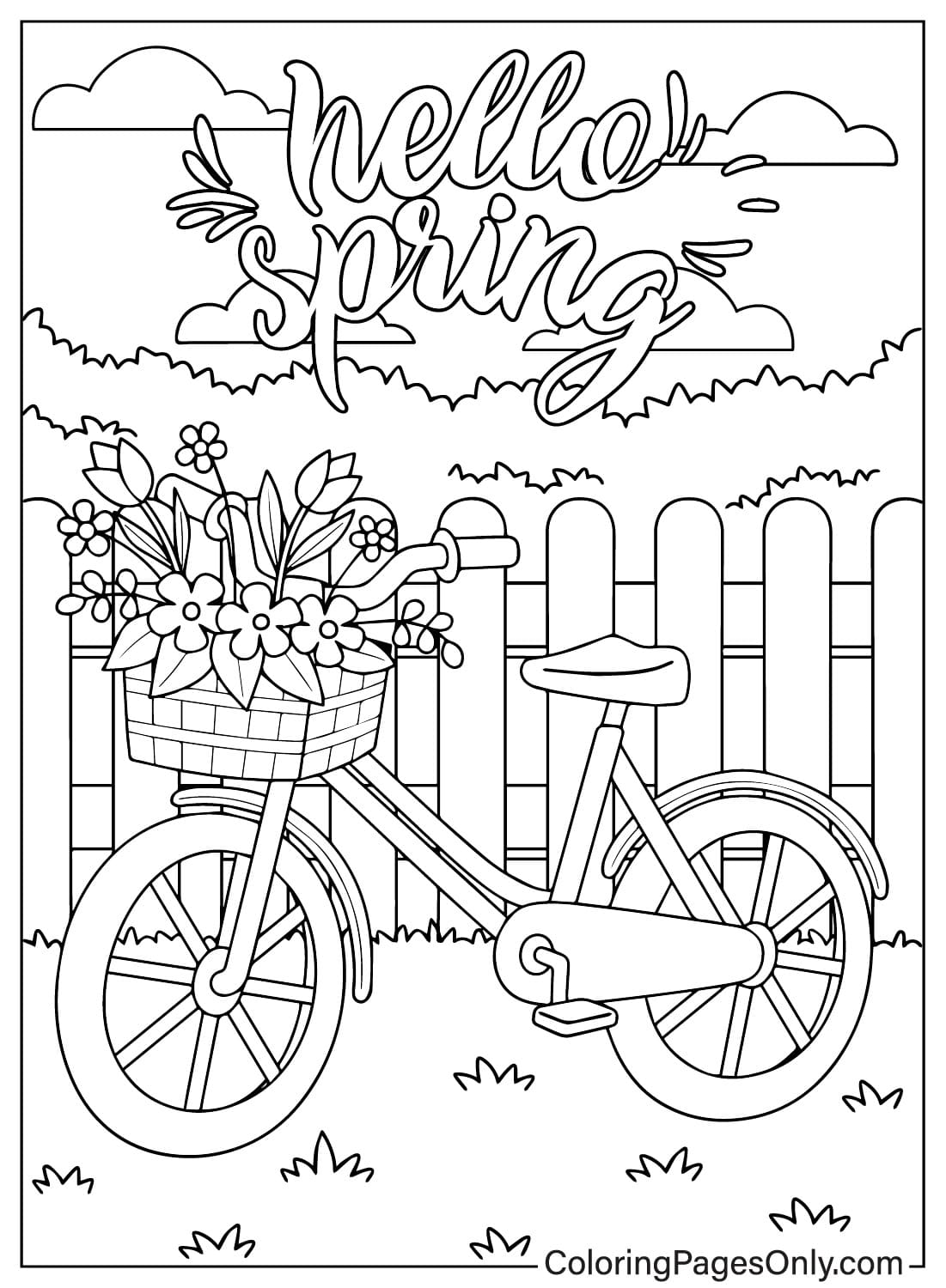 Spring Coloring Sheet for Kids from Spring