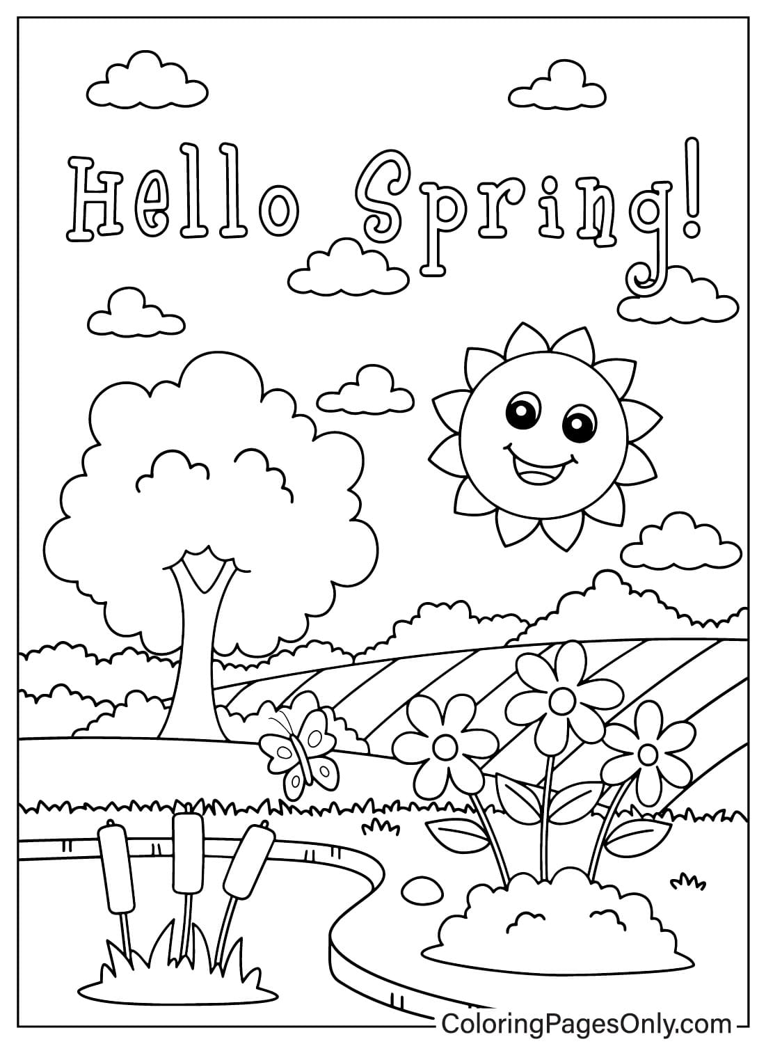 Página para colorir de imagens de primavera