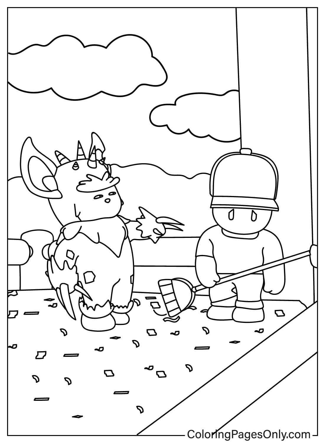 Stumble Guys Coloring Page JPG from Stumble Guys