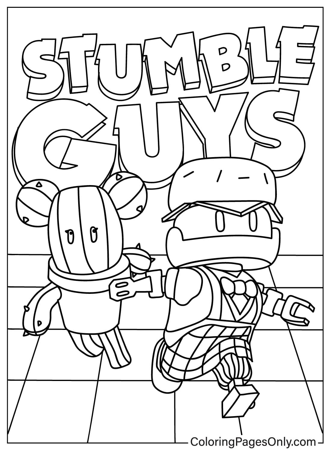 Stumble Guys Afbeeldingen kleurplaat van Stumble Guys