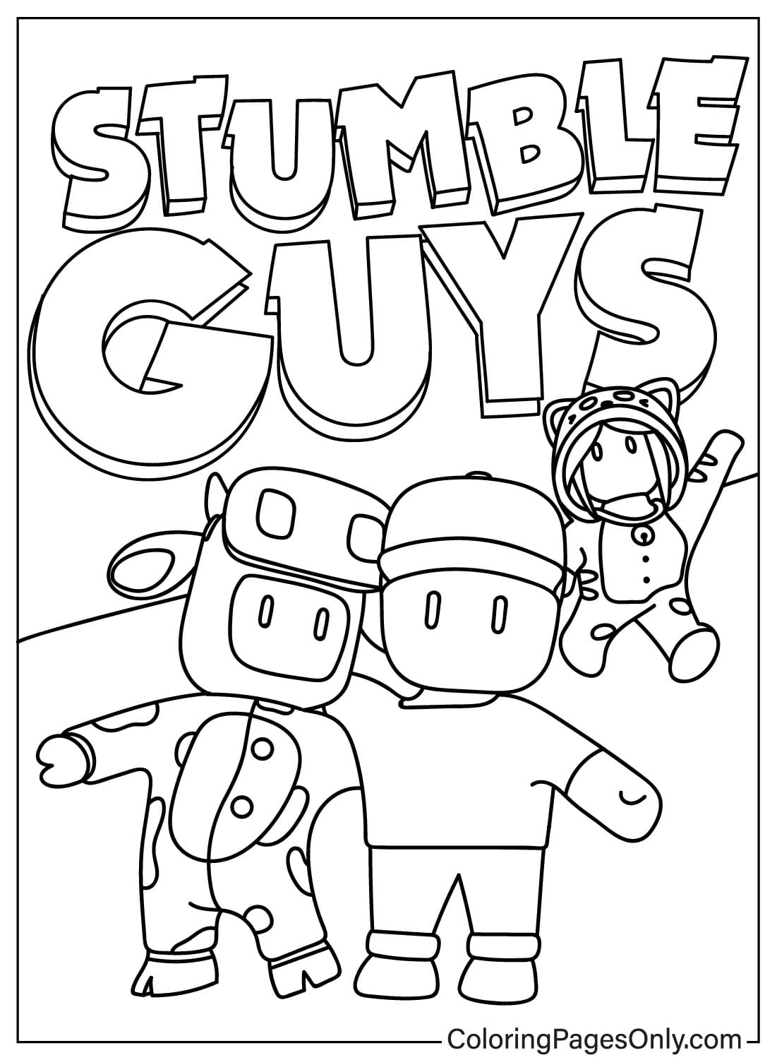 Stumble Guys printbare kleurplaat van Stumble Guys