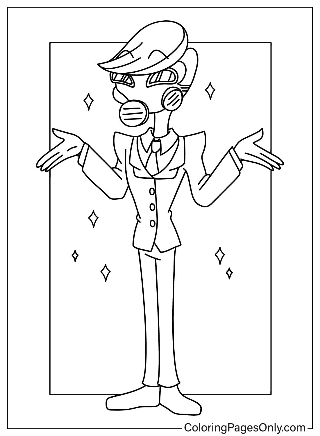 Tom Trench Coloring Page from Hazbin Hotel