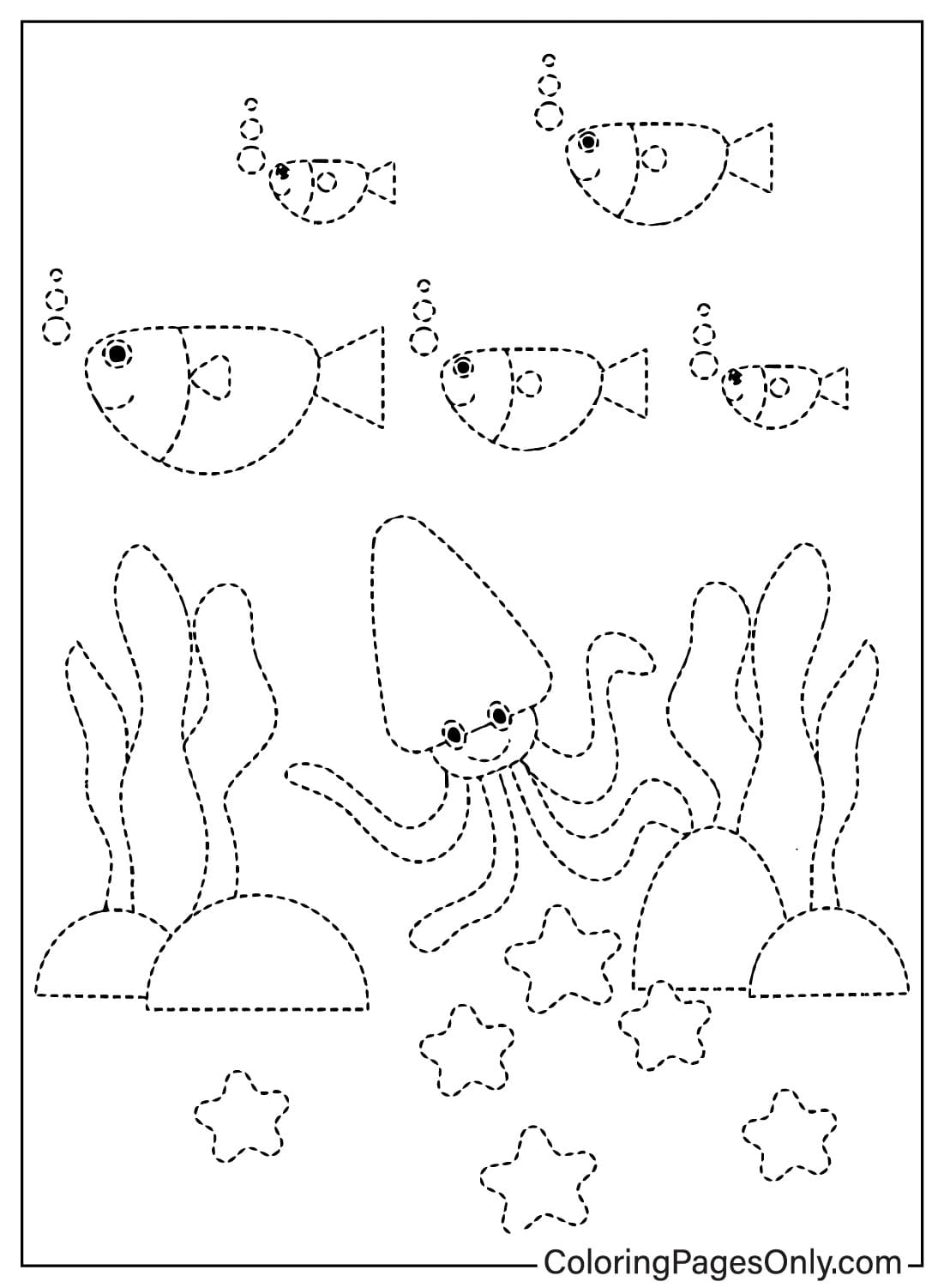 Tracing Coloring Page Free Printable from Tracing