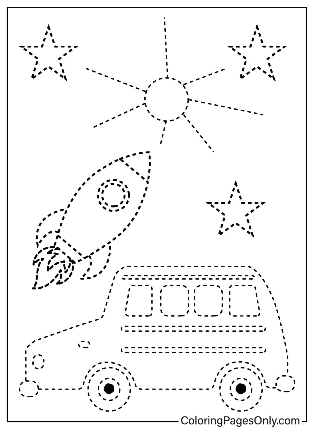 Tracing Coloring Page from Tracing