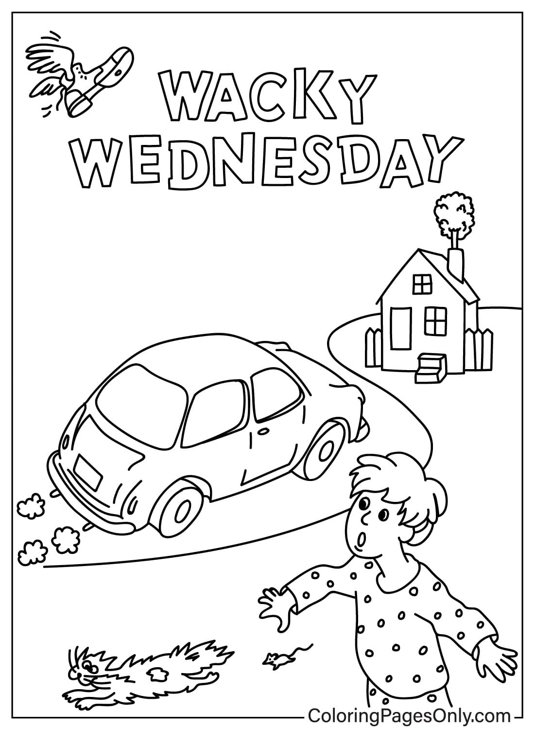 Wacky Wednesday kleurplaat om af te drukken van Wacky Wednesday