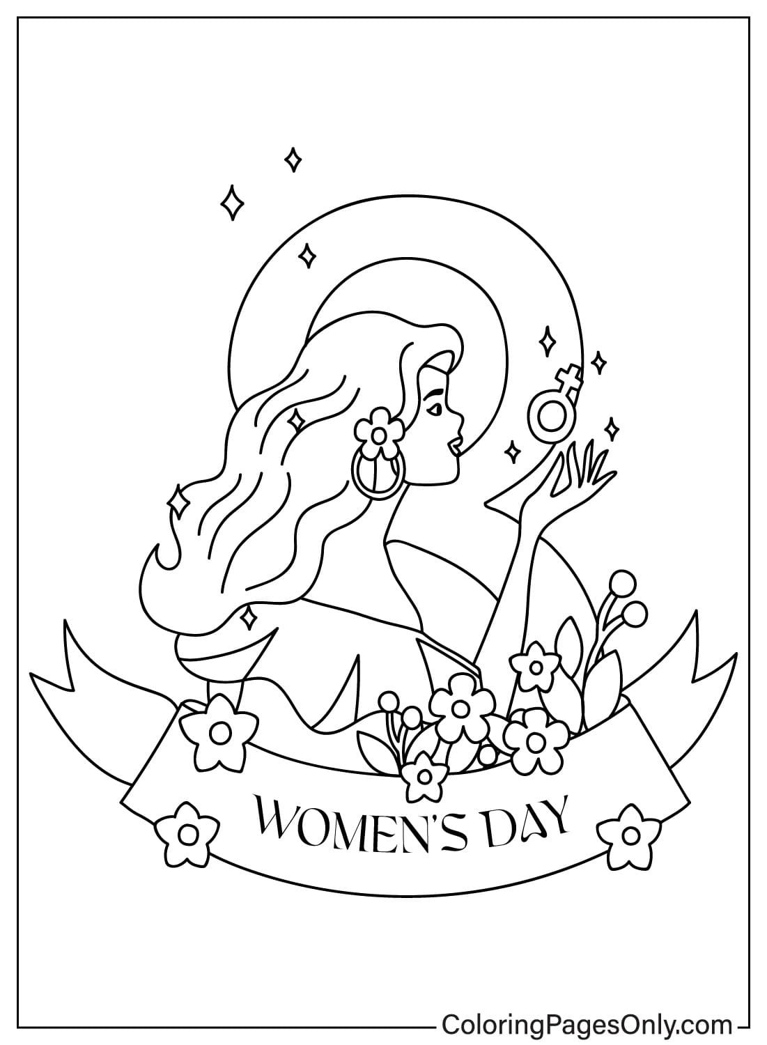 Página para colorir do Dia da Mulher grátis no Dia da Mulher de 2024