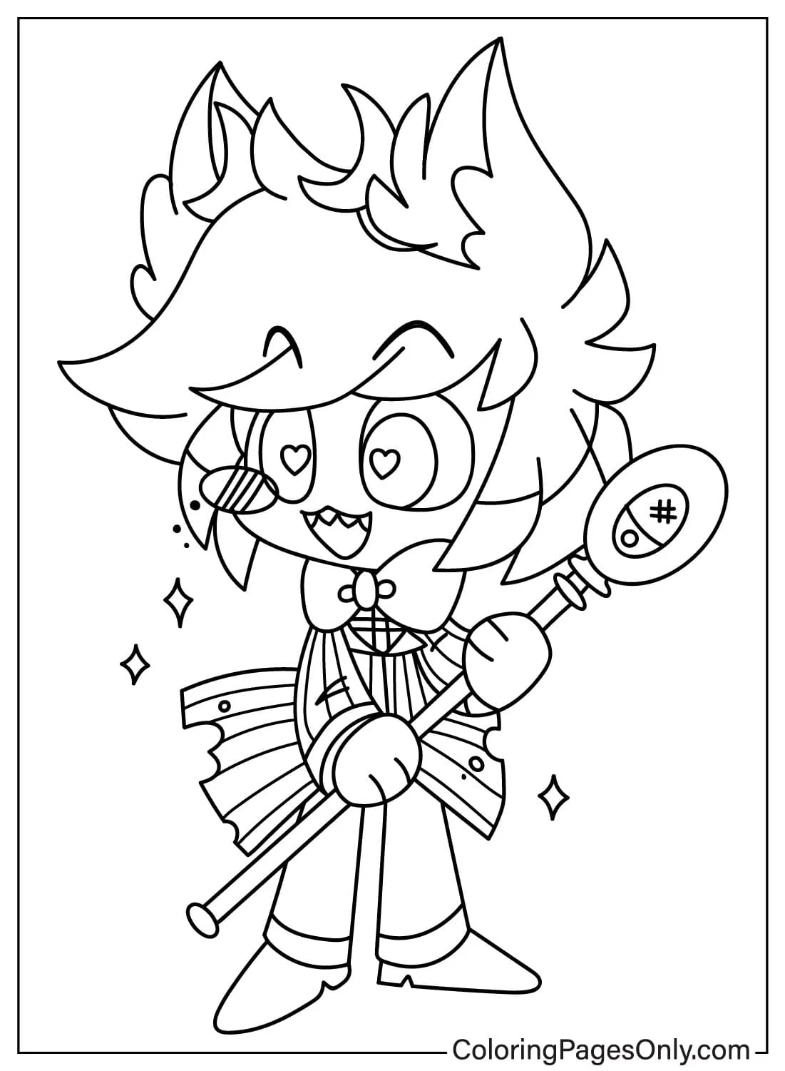 Pagina da colorare di alastor chibi disegni da colorare stampabili