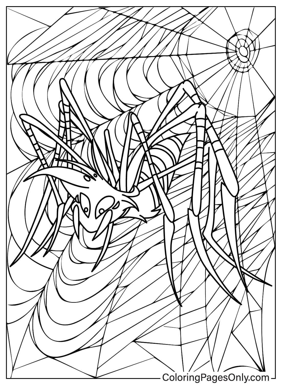 Angel Dust Coloring Page Transform into a Spider from Angel Dust