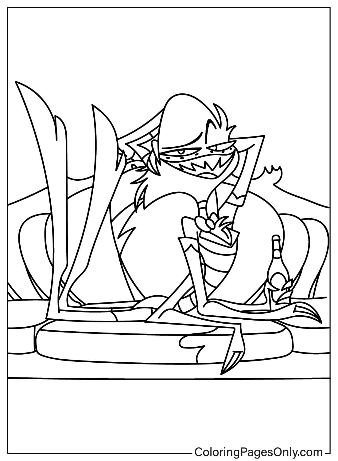 Angel Dust Coloring Page for Kids from Hazbin Hotel