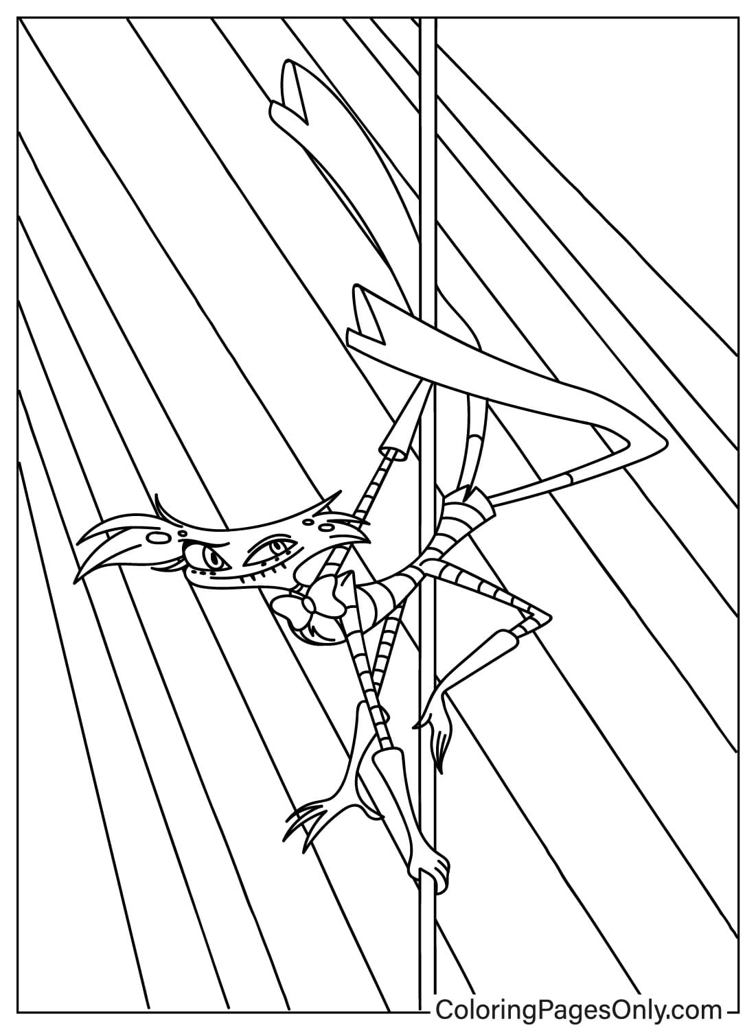 Angel Dust Pole Dancing Coloring Page from Angel Dust