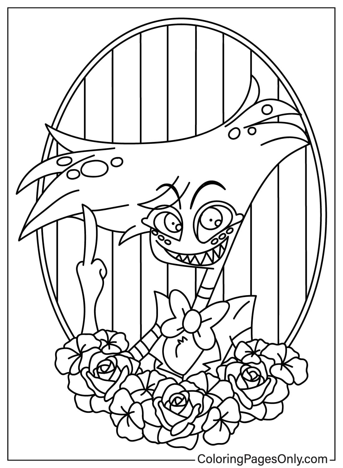 Angel Dust and Flower Coloring Page from Angel Dust