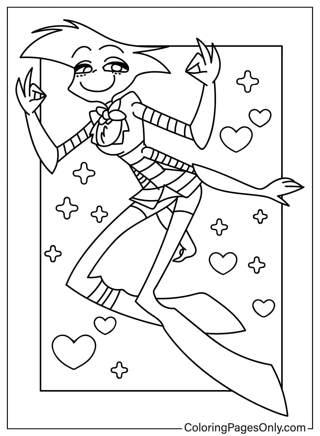 Angel Dust from Hazbin Hotel Coloring Page from Angel Dust