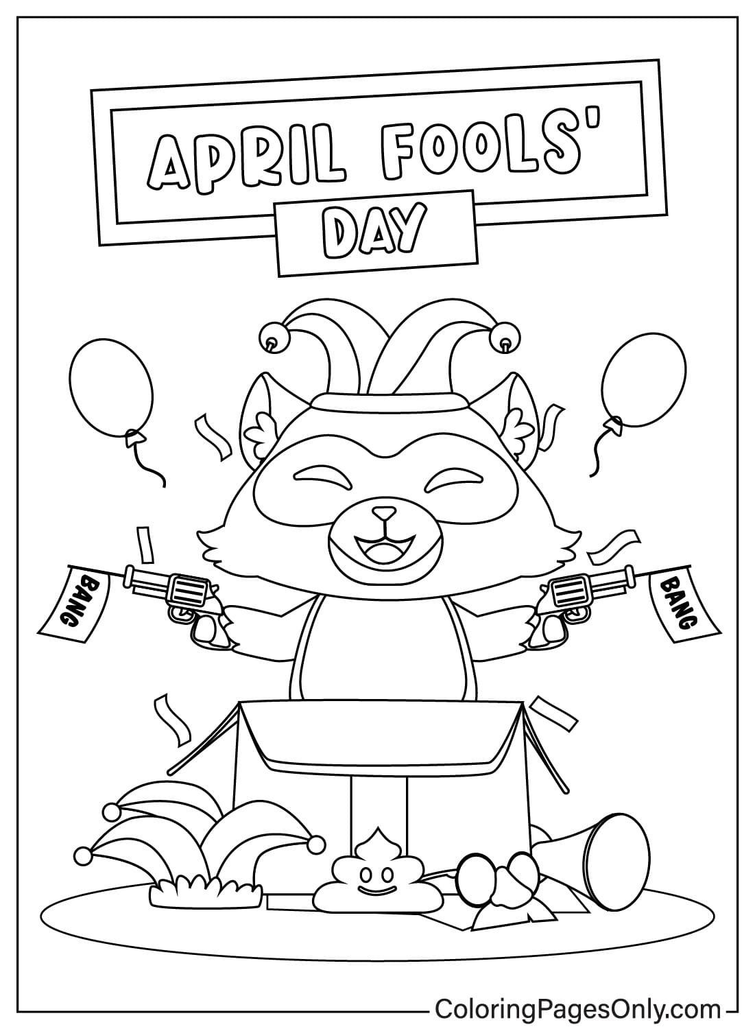 April Fool's Day kleurplaat JPG van April Fool's Day