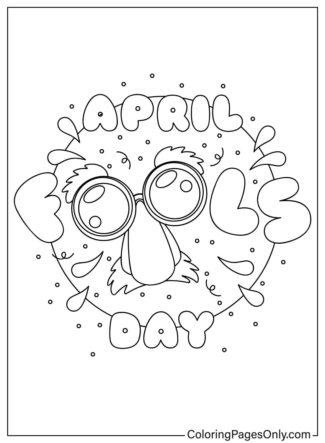 Dibujo para colorear del Día de los Inocentes de abril de 2024