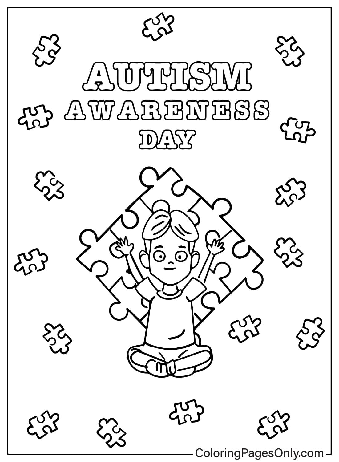 Páginas para colorear de concientización sobre el autismo para descargar del Día Mundial de Concientización sobre el Autismo