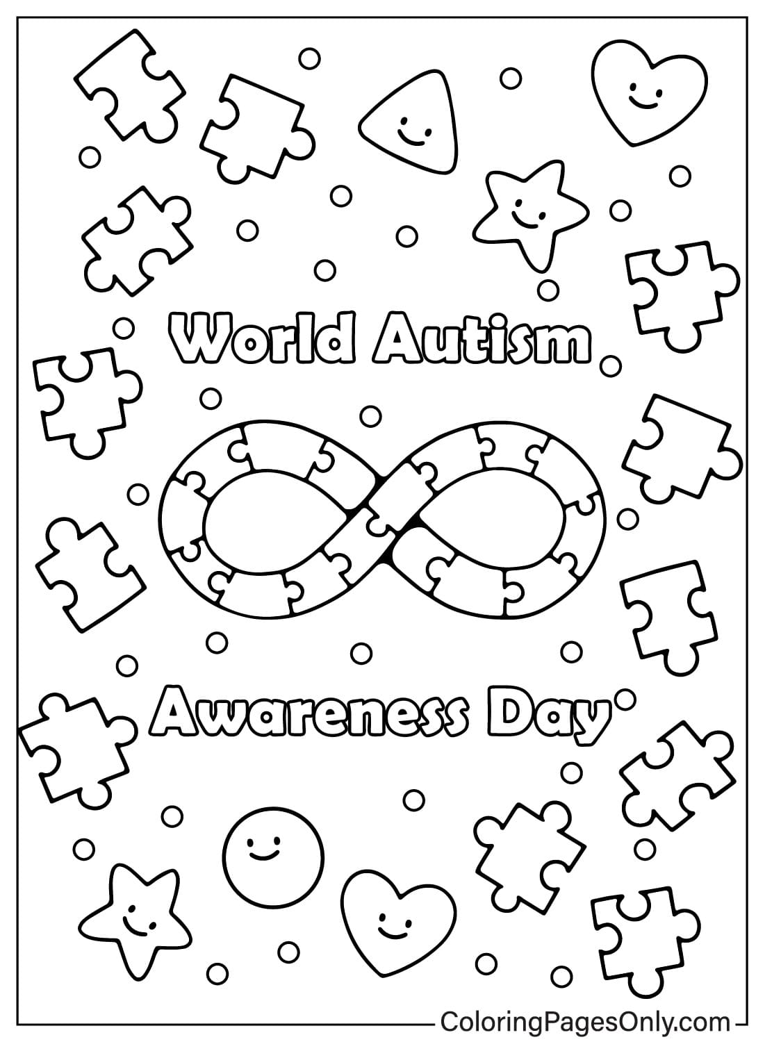 Páginas para colorear gratuitas de concientización sobre el autismo para niños y adultos del Día Mundial de Concientización sobre el Autismo
