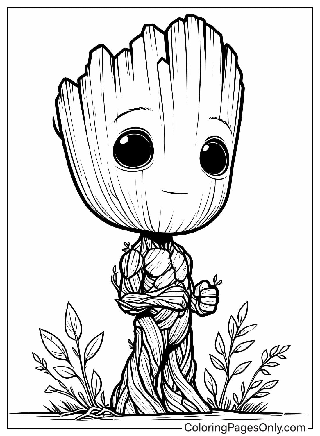 Baby Groot Coloring Sheet from Groot
