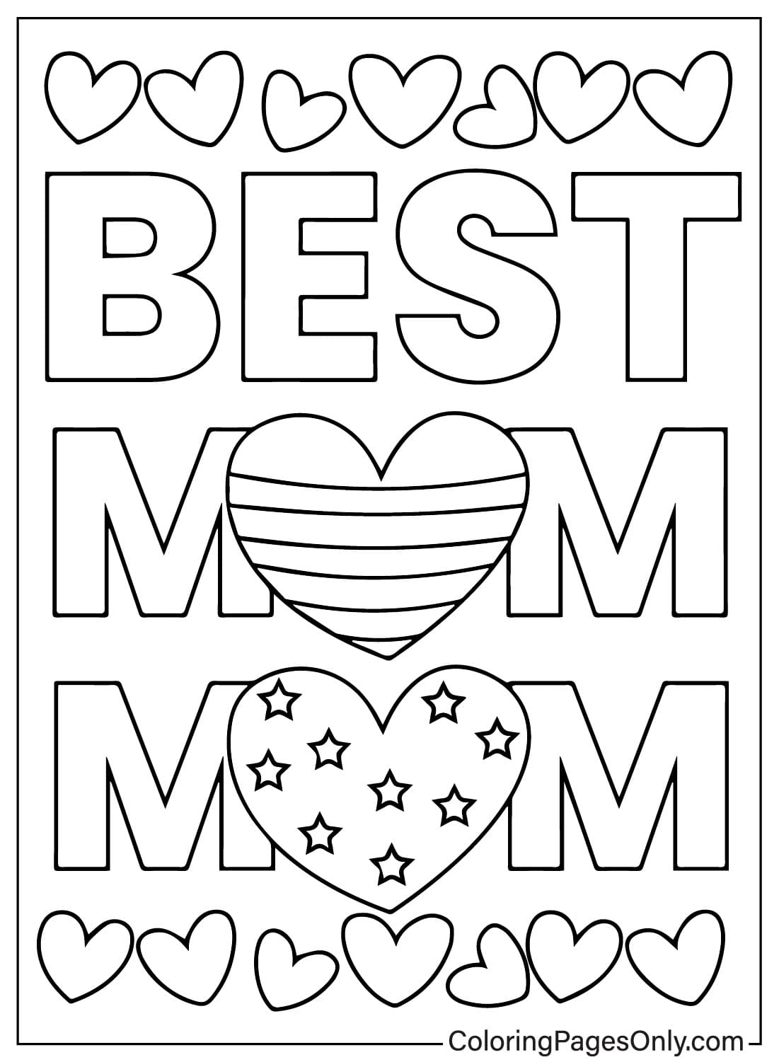 Malvorlage „Beste Mutter“ von „I Love Mom“.