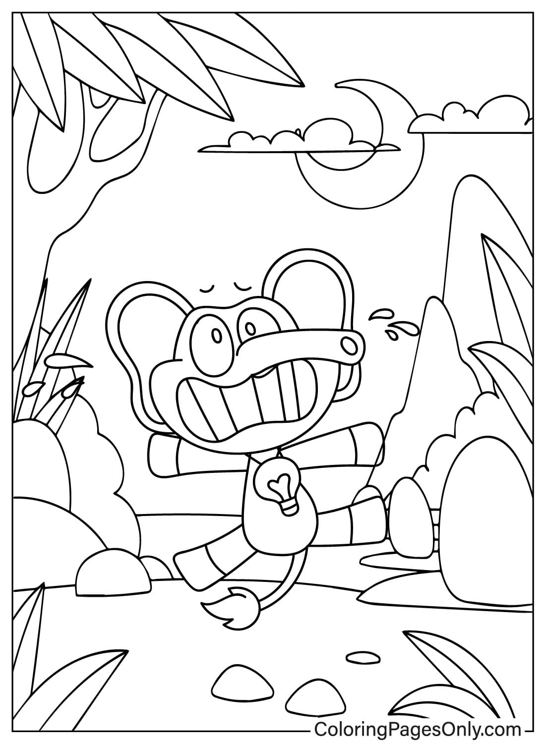 Página para colorir assustada de Bubba Bubbaphant de Bubba Bubbaphant
