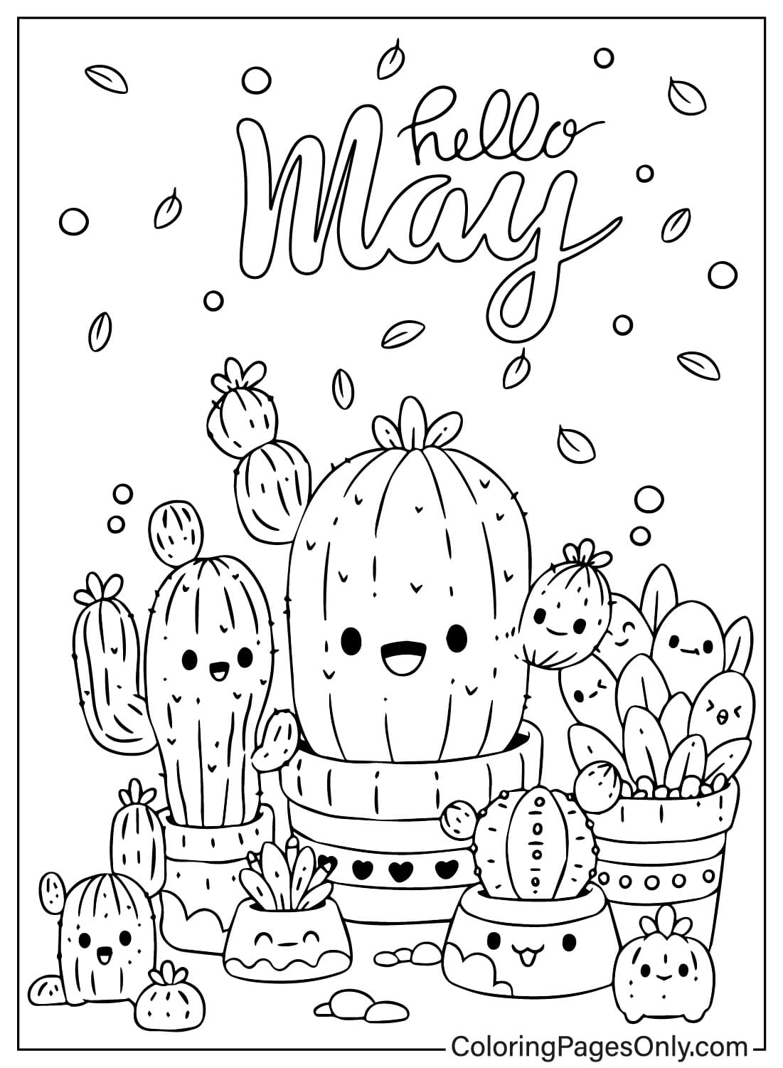 Coloriage de cactus de mai à partir de mai