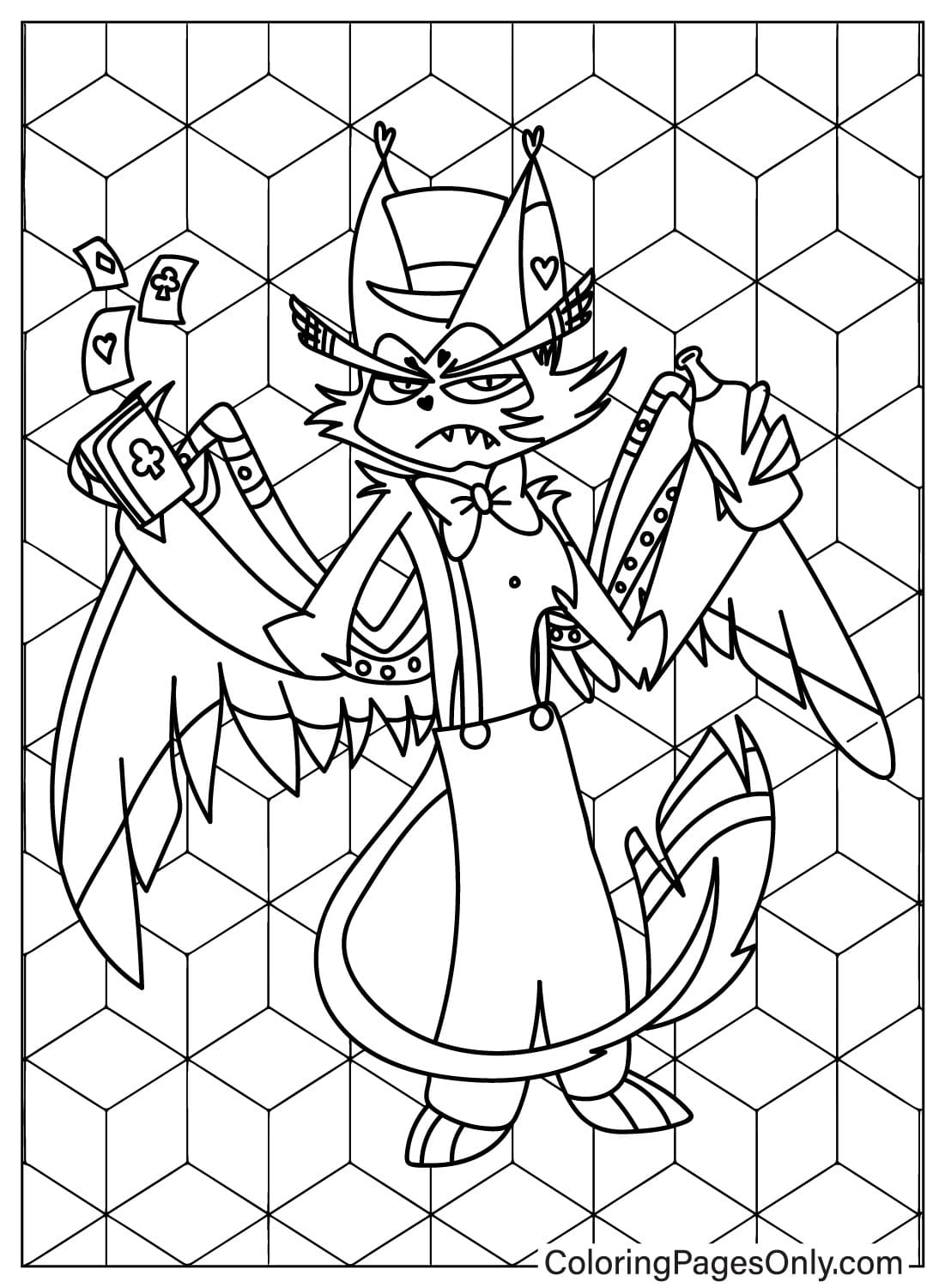 Card God Husk Coloring Page from Husk