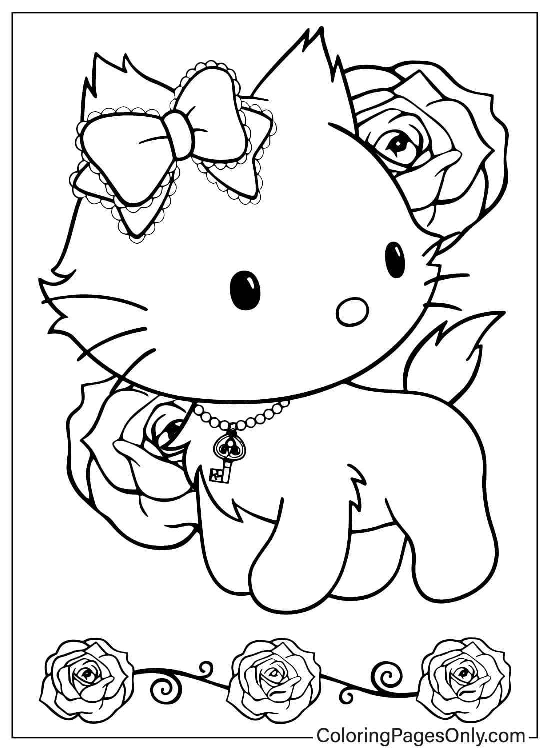 Página para colorear de Charmmy Kitty y Rose de Charmmy Kitty