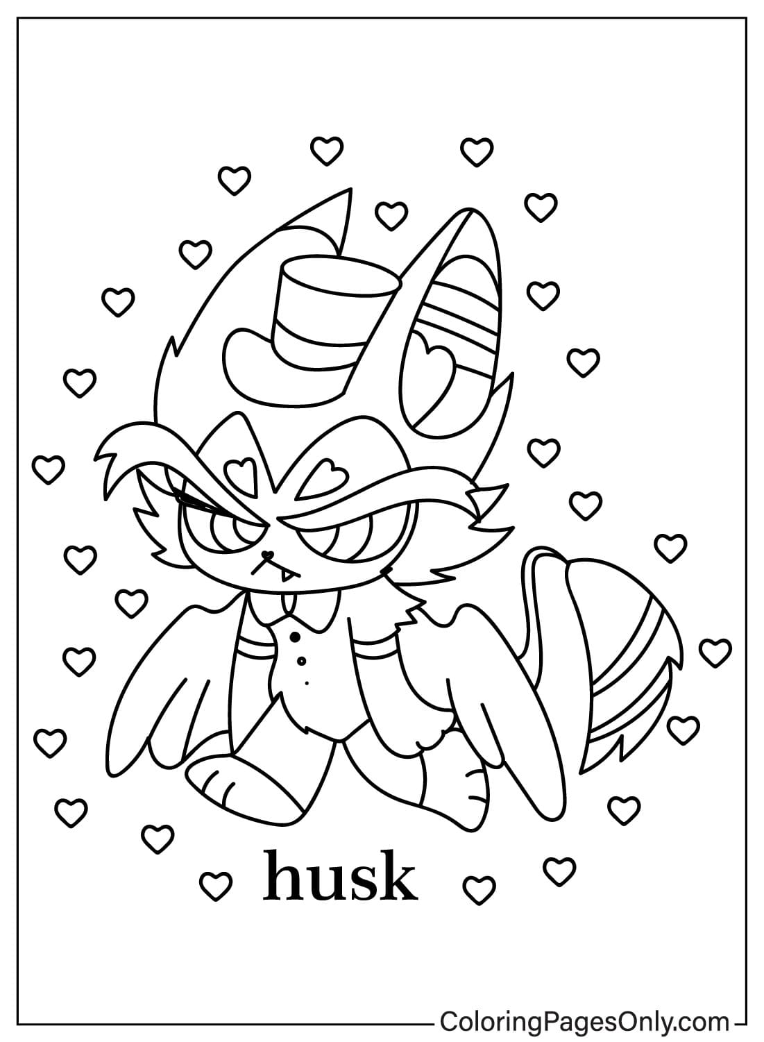 Chibi Husk Coloring Page from Husk