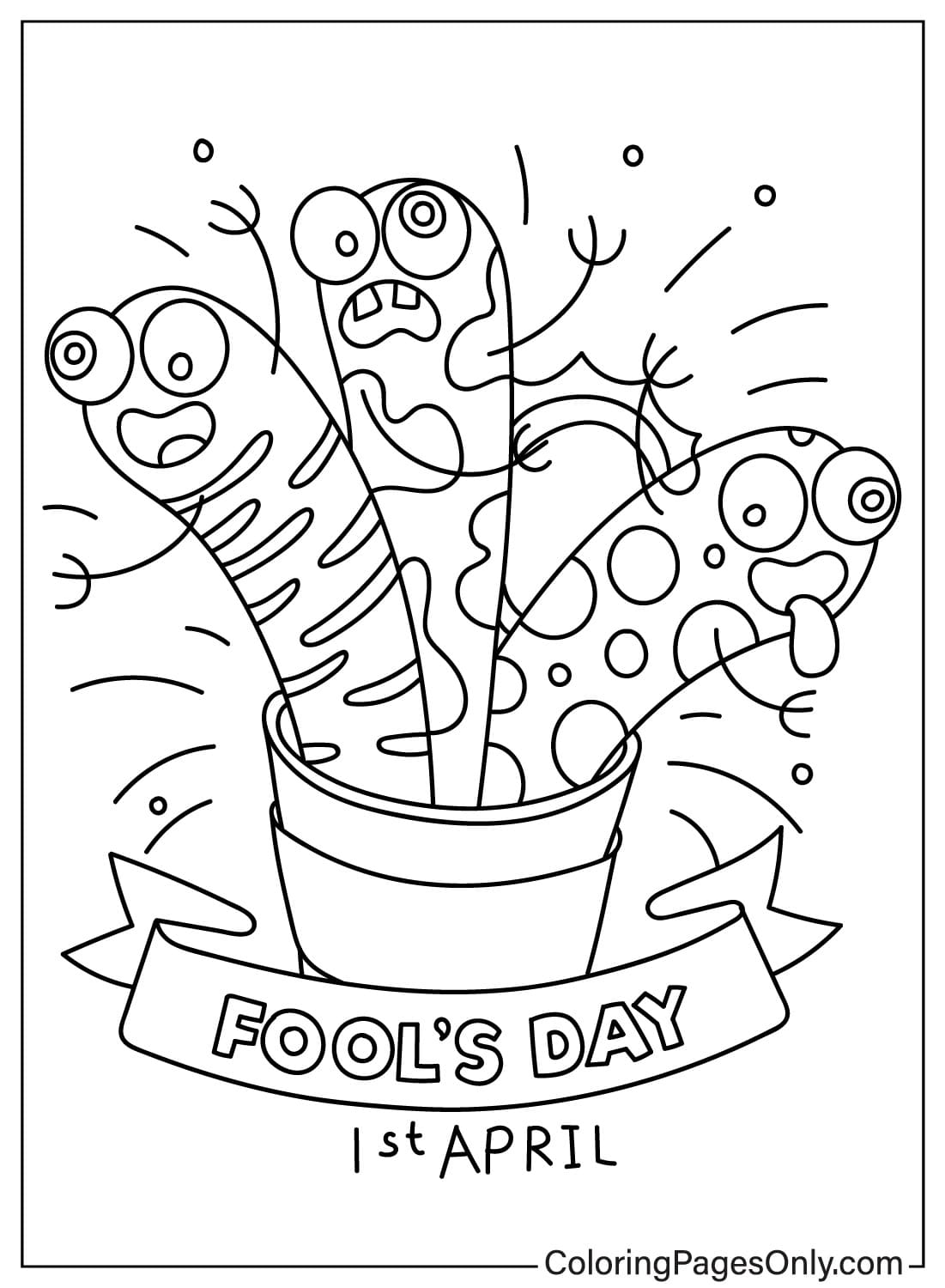 Dibujo para colorear Día de los Inocentes de April Fool's Day