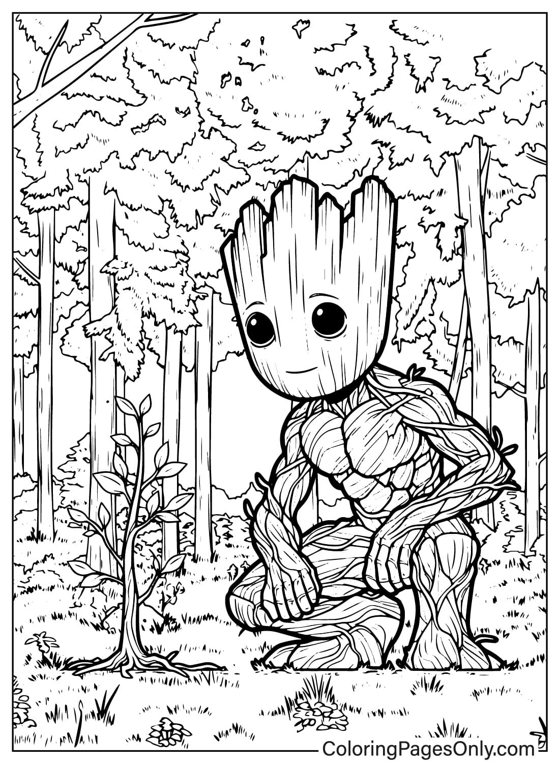 Coloring Page Groot from Groot