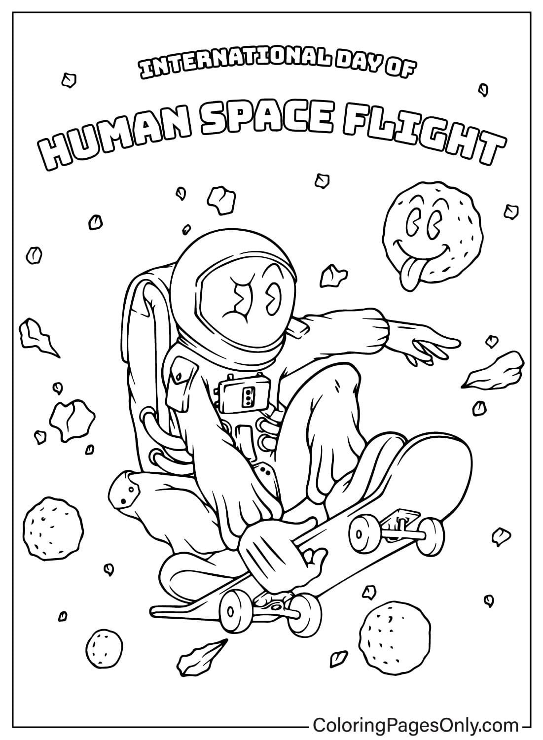 Coloring Page International Day of Human Space Flight from International Day of Human Space Flight