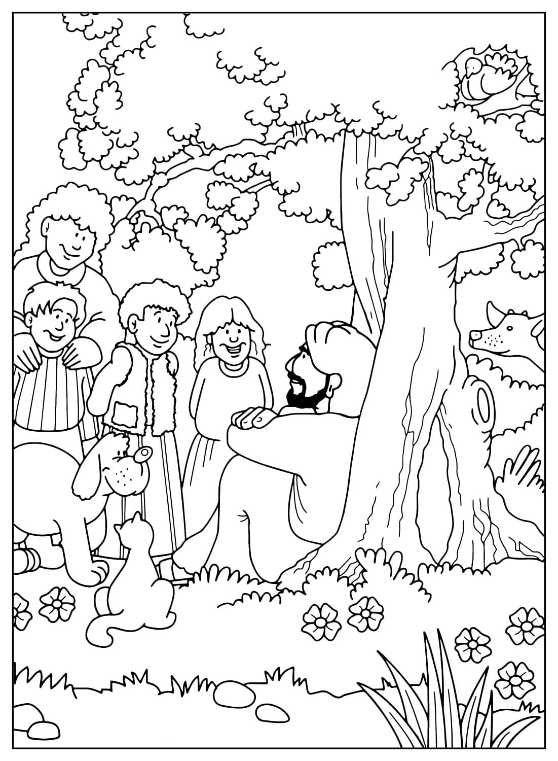 Coloring Page Jesus Teaches the People from Jesus