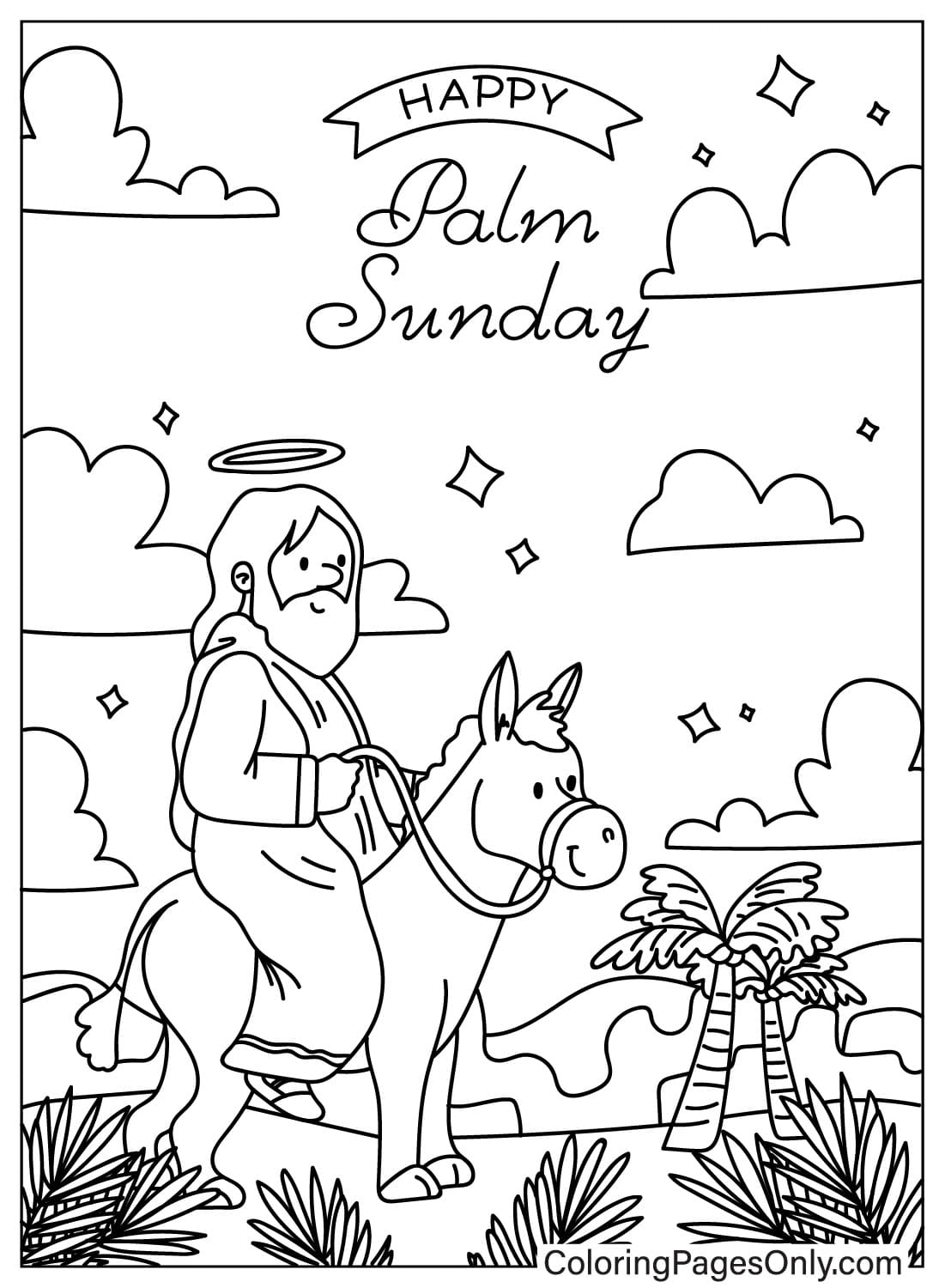 Coloring Page Palm Sunday from Palm Sunday