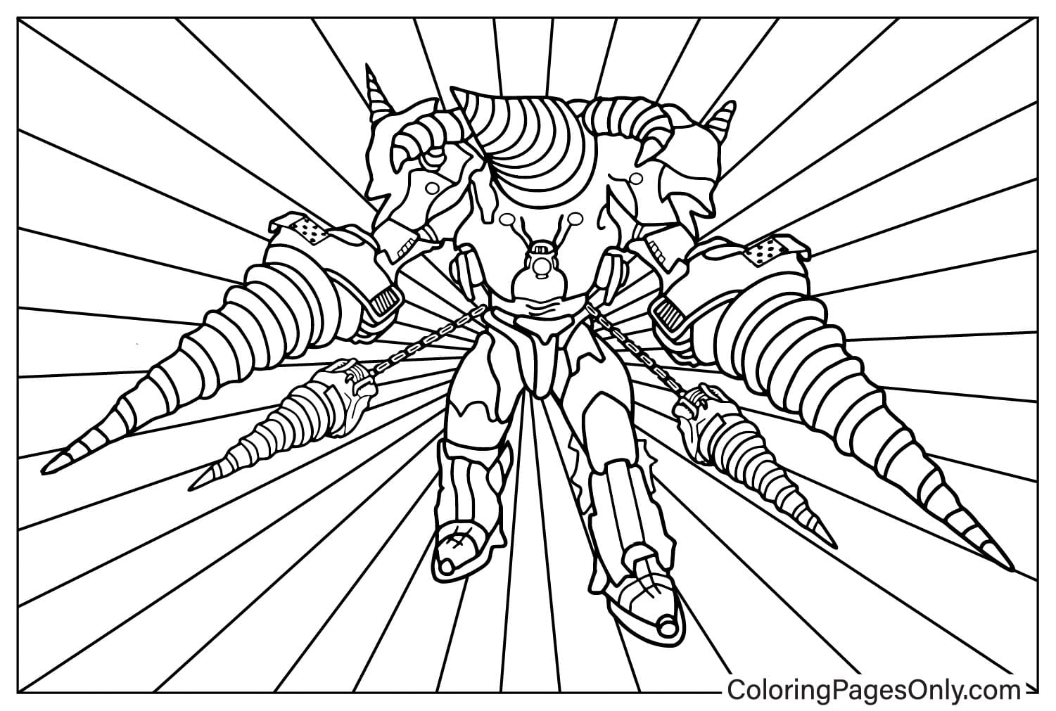 Pagina da colorare Titan Drill Man aggiornato da Titan Drill Man aggiornato