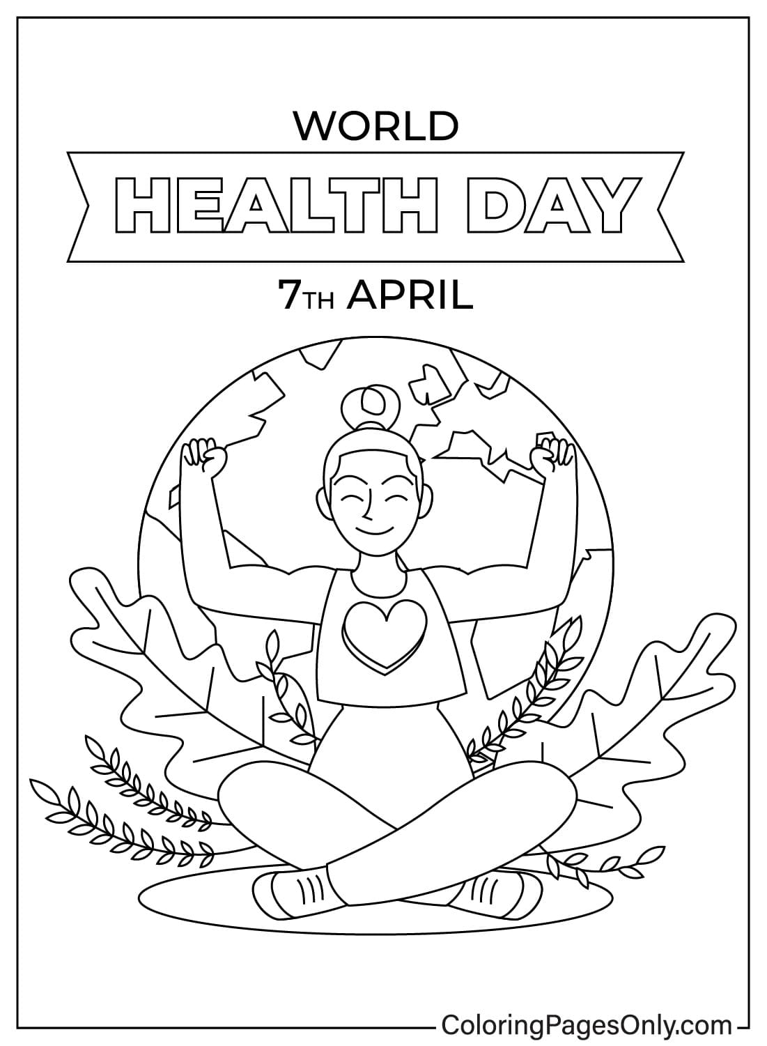Coloring Page World Health Day from World Health Day