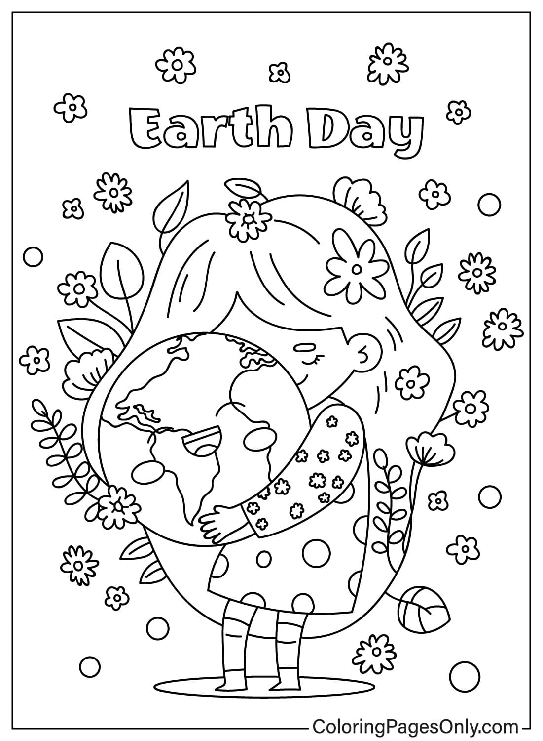 Hoja para colorear Día de la Tierra del Día de la Tierra