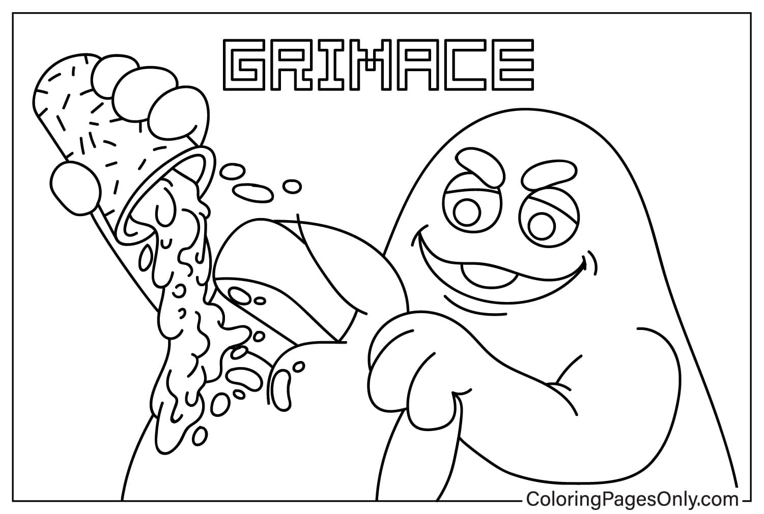 Coloring Sheet Grimace Shake in Among Us from Grimace