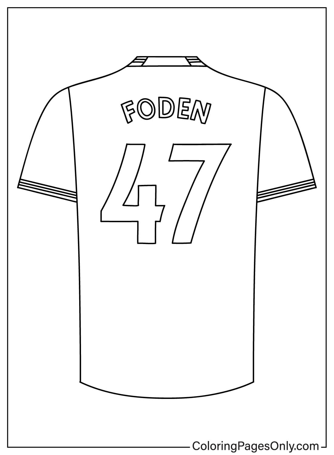 Раскраска с футболкой для соревнований Фила Фодена от Фила Фодена