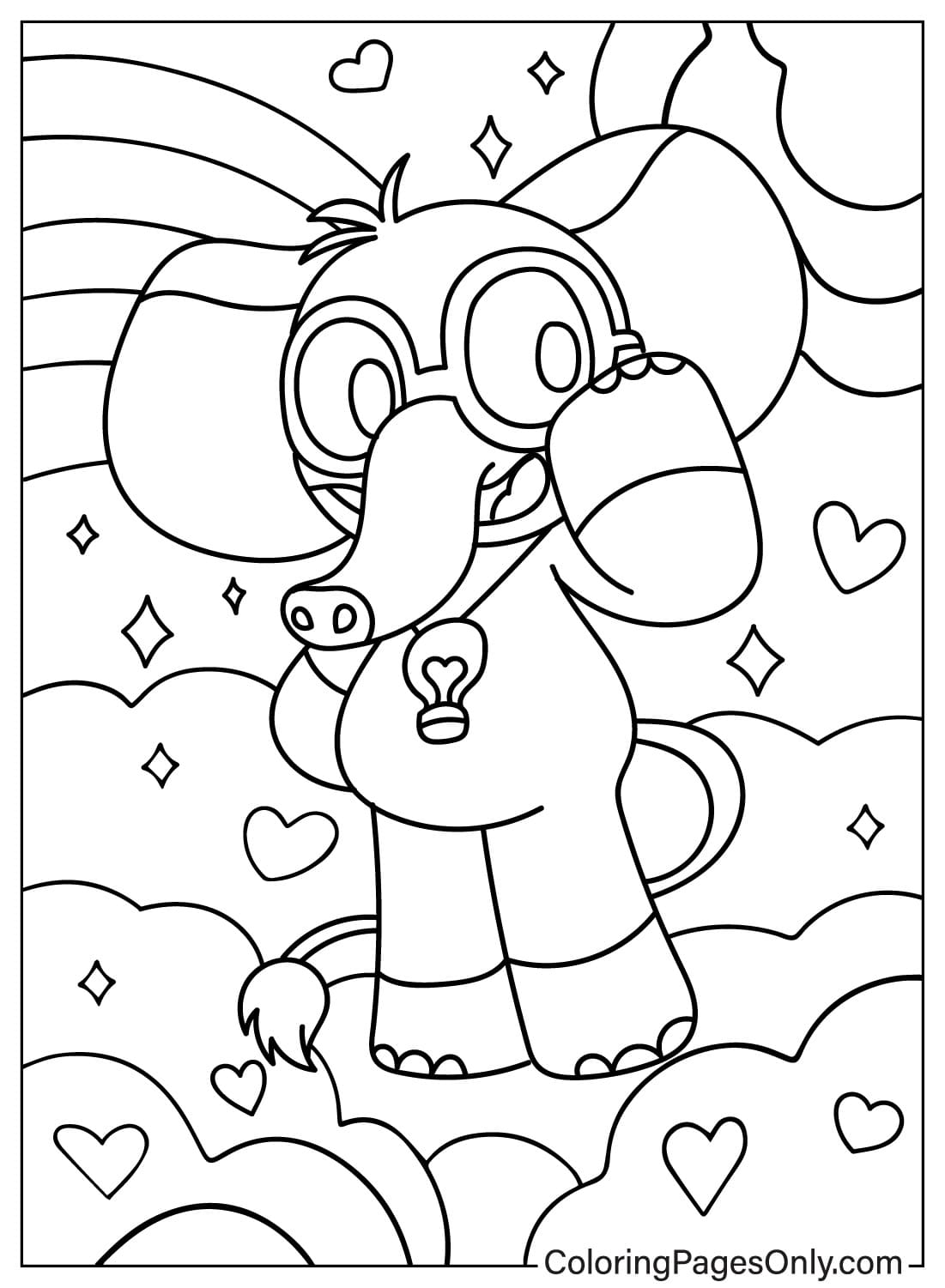 Cute Bubba Bubbaphant Coloring Page from Bubba Bubbaphant