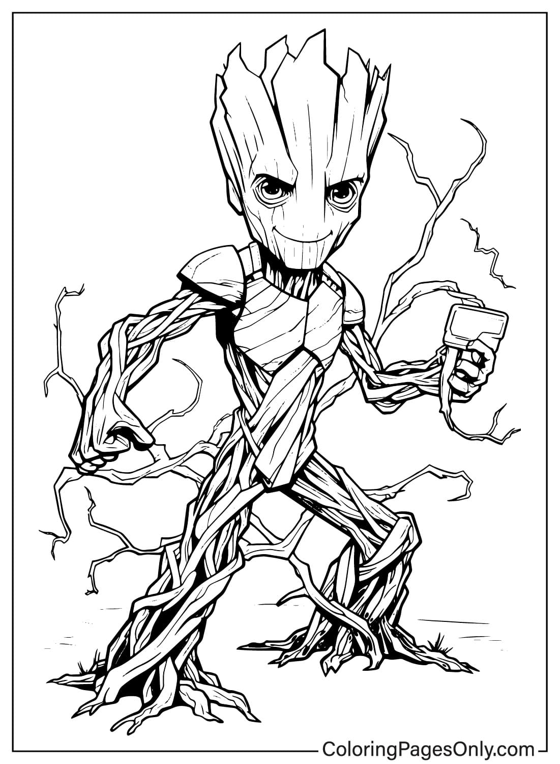 Drawing Groot Coloring Page from Groot