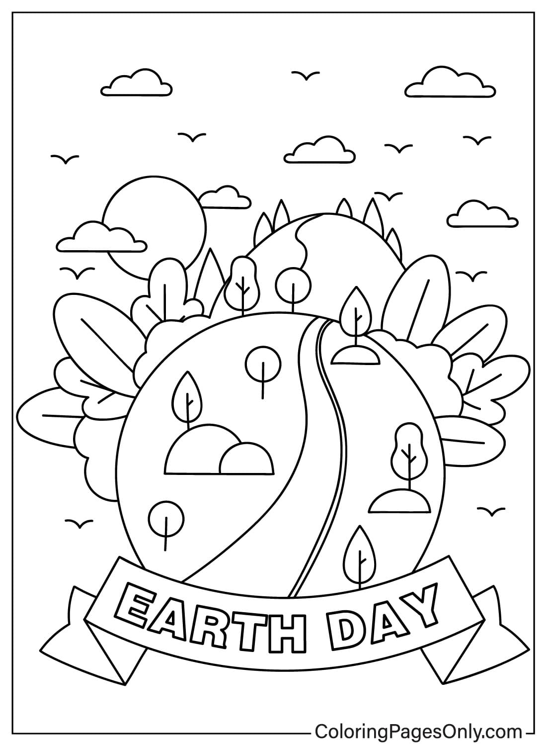 Kleurenblad van de Dag van de Aarde van Dag van de Aarde