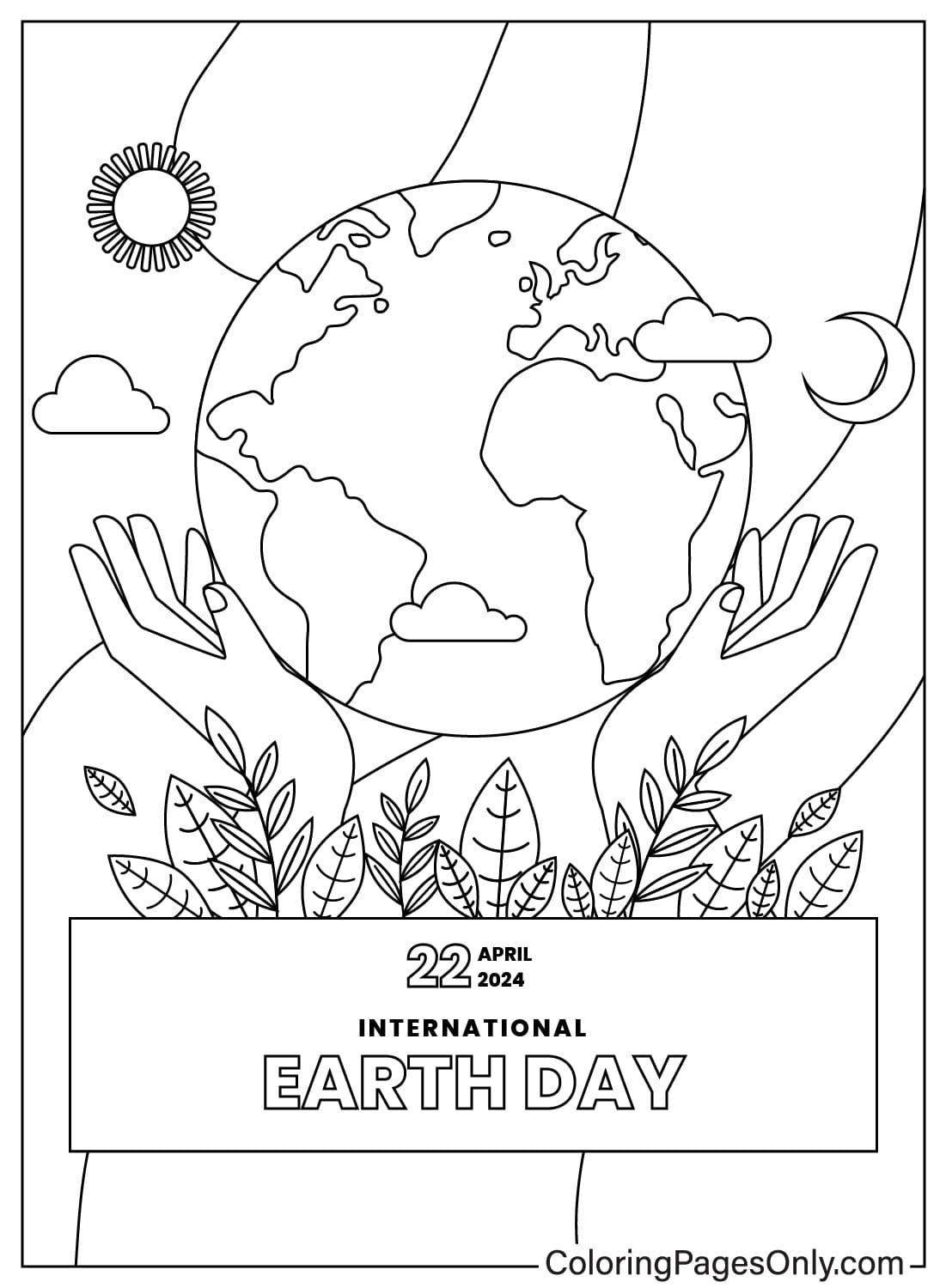 Página para colorear del Día de la Tierra del Día de la Tierra