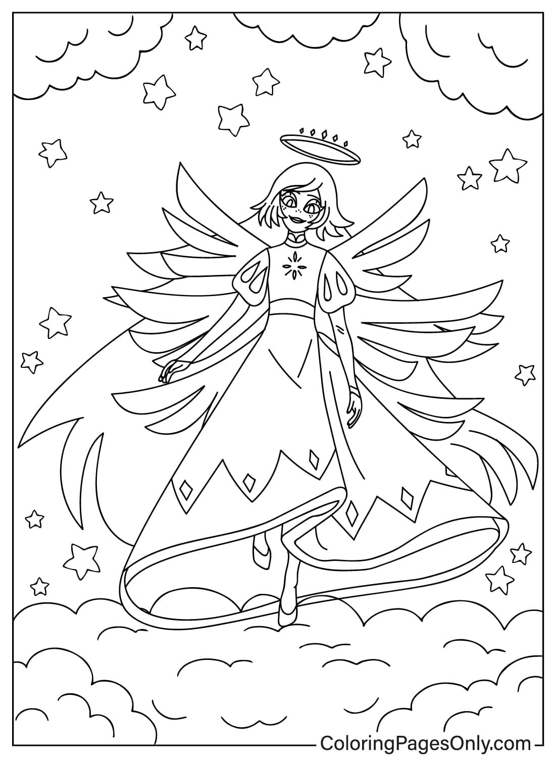 Emily in the Sky Coloring Page from Hazbin Hotel