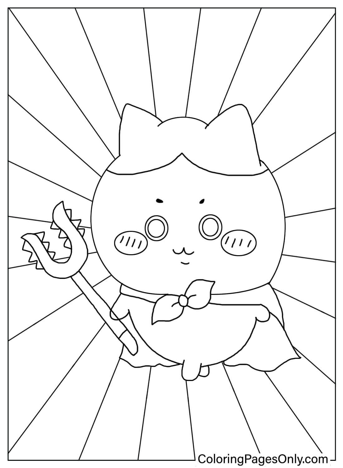 Página para colorir Hachiware para impressão gratuita de Chiikawa