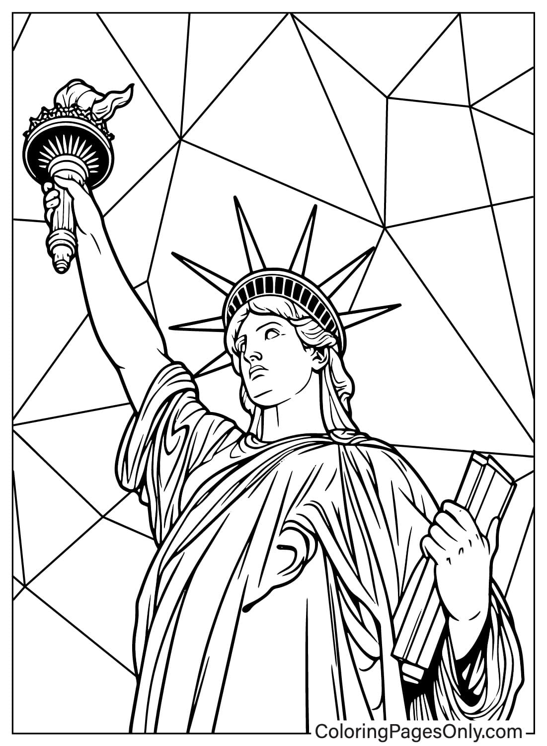 Páginas para colorear de la Estatua de la Libertad para imprimir gratis para niños