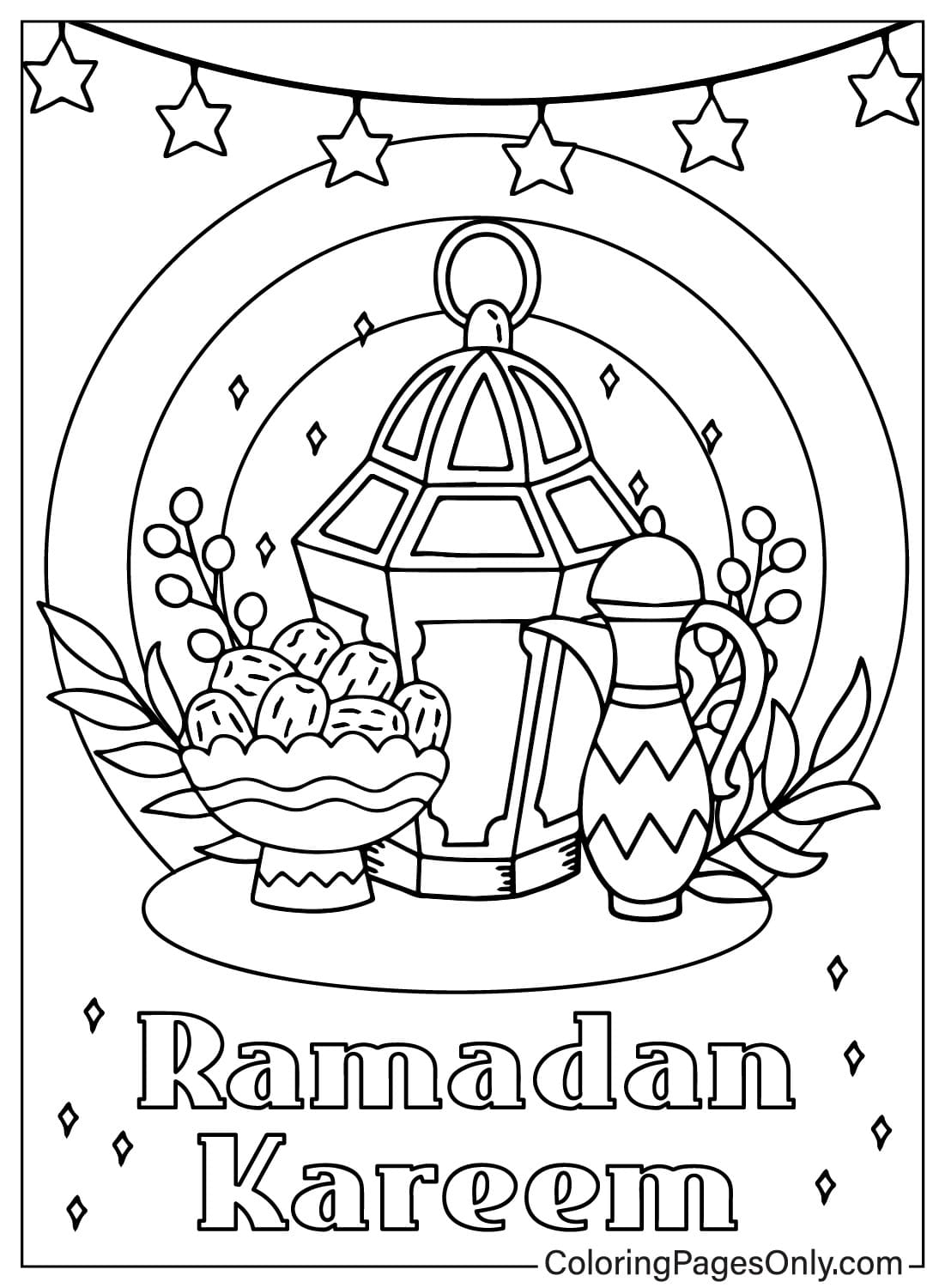 Página para colorear de Ramadán gratis de Ramadán