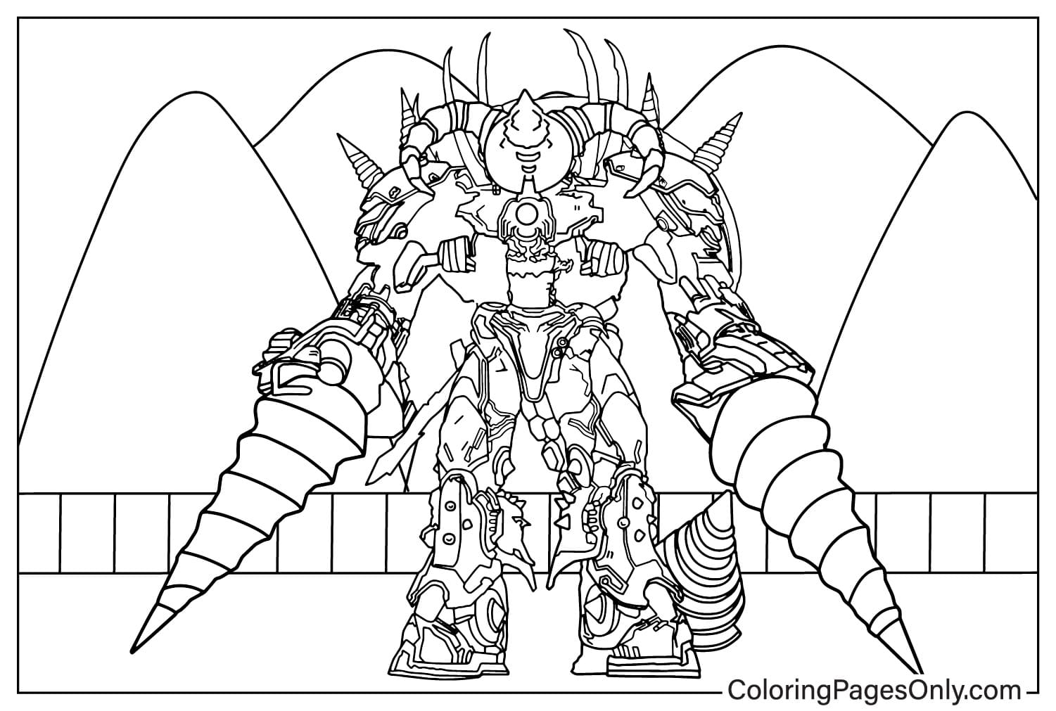 Free Upgraded Titan Drill Man Coloring Page from Upgraded Titan Drill Man