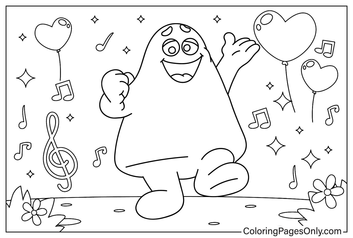 Grimace Shake Coloring Page from Grimace