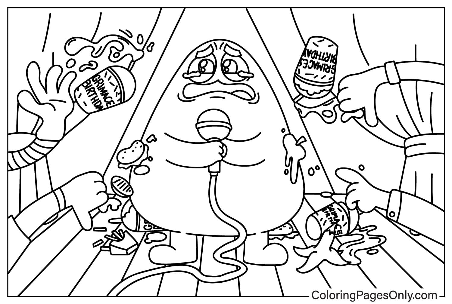 Grimace Sings Coloring Page from Grimace